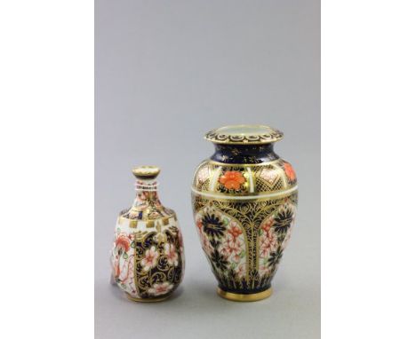 Two Royal Crown Derby Imari Pattern Vases