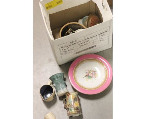 Collection of Mixed Ceramics including Royal Worcester Cruet, Royal Worcester Tazza, Yellow Casserole, etc