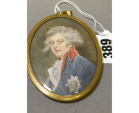 19th century Oval Miniature Portrait of George III, signed ' Hopford ' ?