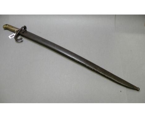 19th century French Chassepot Bayonet with Steel Scabbard