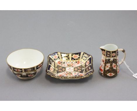 Royal Crown Derby Imari Patterned Sugar Bowl, Cream Jug and Plate