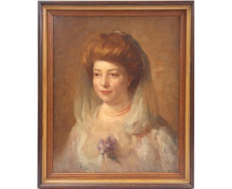 Jan Hendrik van (Borssum Buisman) Bosman (1919-2012)Portrait of a lady, bottom left note for Greta Collig..., canvas 66x53 cm