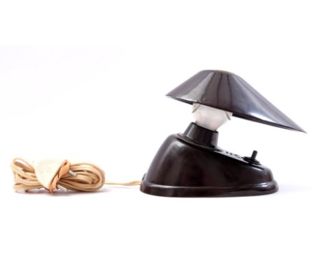 Bakelite Bauhaus table lamp, design Bauhaus Team for ESC Company, marked on foot, Czechoslovakia 1920s, 15 cm high