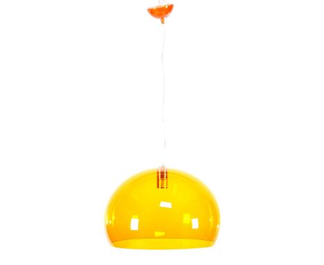 Ferrucio Laviani (1960-)Orange plastic ball lamp, design Ferruccio Laviani for Kartell, model 'Fly', Italy 21st century, 35 c