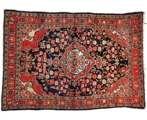 Hand-knotted wool carpet with oriental decor Kurdisch Hamadan, 215x136 cm
