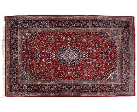 Hand-knotted oriental carpet, Keshan, 336x225 cm