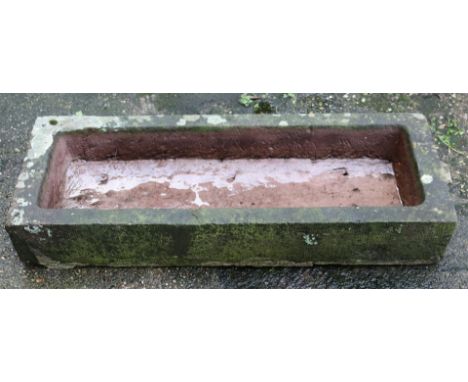 Old natural stone pig trough/drinking trough, 19 cm high, 110x40 cm