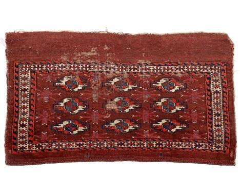 Hand-knotted oriental carpet, antique Turkman, 120x75 cm