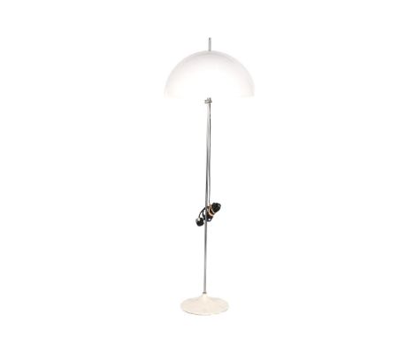 Metal floor lamp with height-adjustable plastic shade, 165 cm high