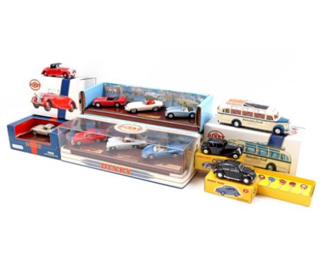 5 pieces The Dinky Collection by Matchbox including Sports Cars series I and II, Omnibus, Triumph Dolomite and Jaguar, 2 Dink