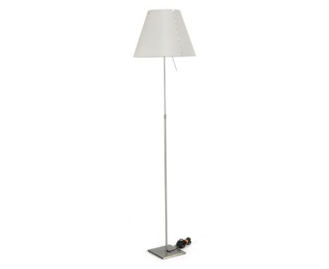 Paolo Rizzatto (1941-)Metal adjustable floor lamp with white plastic shade, design Paolo Rizzatto for Luceplan, model 'Consta