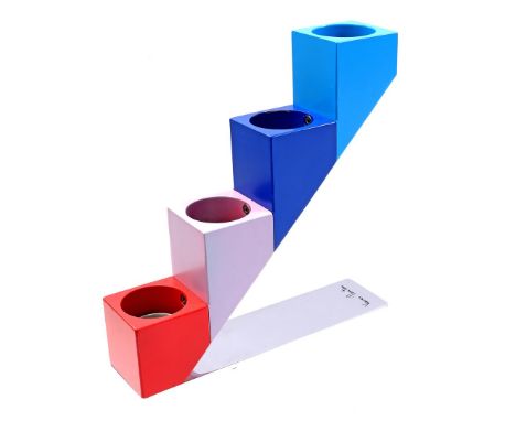 Verner Panton (1926-1998)Polychrome lacquered metal candlestick, design Verner Panton for Pallette Design, model 'Lighting St