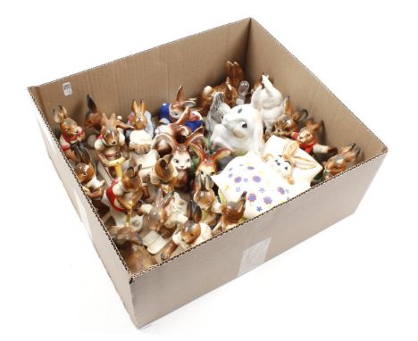 Box with ceramic figurines of rabbits, Goebel Germany
