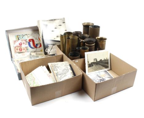 Lot various miltaria Wed. photos, magazines, lithographs August W. van Gils, WW2 engraved ammunition and miscellaneousSee the