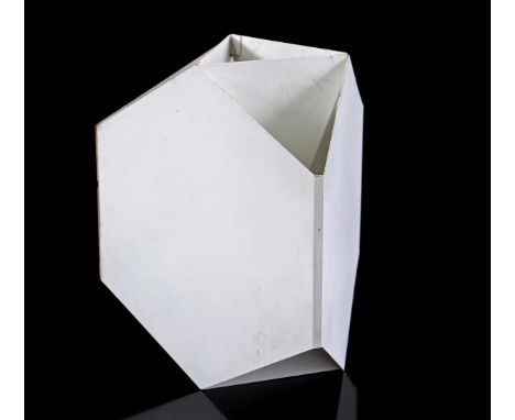 Ole Panton (1938-)Minimalist white metal wall lamp, design Ole Panton for Lyfa, model 'Seks-Tre', Denmark 1960s, stickered on