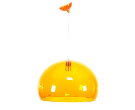 Ferrucio Laviani (1960-)Orange plastic ball lamp, design Ferruccio Laviani for Kartell, model 'Fly', Italy 21st century, 35 c