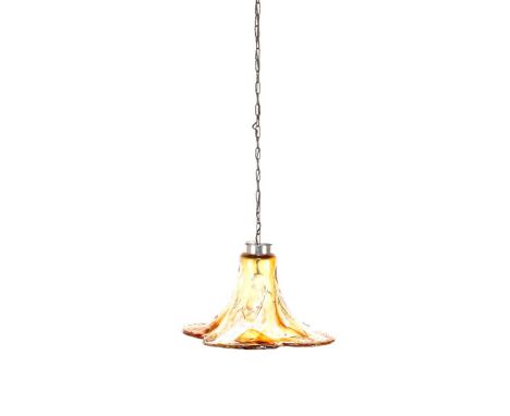 Carlo Nason (1935-)Glass 1-light hanging lamp, attributed design Carlo Nason for Mazzega, model 'Flower', possibly Murano gla