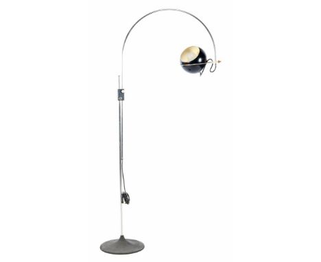 Metal floor lamp with adjustable shade, design Gebroeders Posthuma for Gepo Amsterdam, Netherlands 1960s, approx. 160 cm high