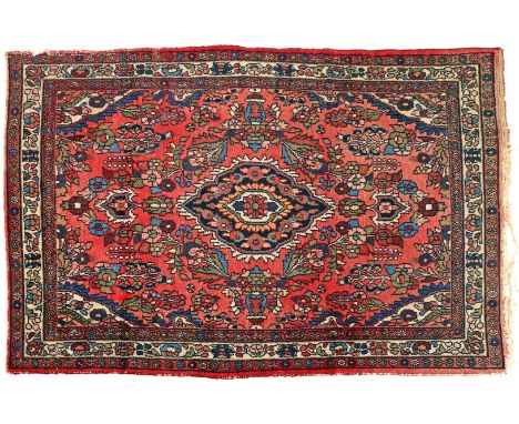 Hand-knotted oriental carpet, Hamadan, 203x140 cm