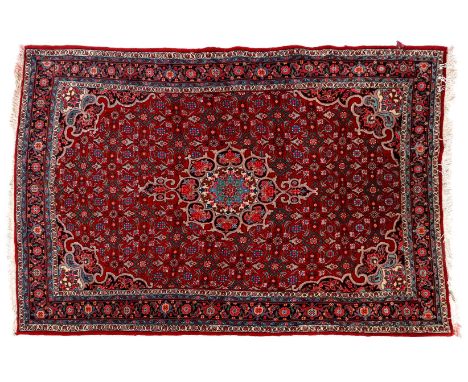 Hand-knotted oriental carpet, Bidjar, 206x140 cm (damaged)