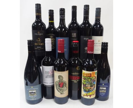 Australian Red Wine12 bottles  Kilikanoon Attunga 1865 Shiraz 2016; Calabria 3 Bridges Shiraz 2018; Dark Corner Durif Shiraz 