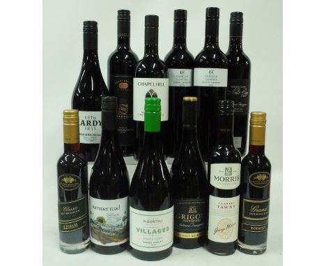 Australian Red Wine12 bottles  Hardys 1853 HRB Shiraz 2018; Grant Burge Shadrach Cabernet Sauvignon 2016; Chapel Hill Caberne