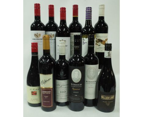 Australian Red Wine12 bottles  Krondorf Cabernet Sauvignon 2018; Krondorf Shiraz 2018; Krondorf Founder's View Shiraz 2018; S