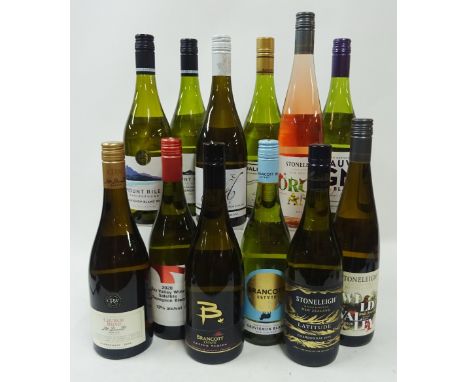 New Zealand White Wine12 bottles  Church Road McDonald Series Chardonnay 2019; Spy Valley Sauvignon Blanc 2020; Brancott Lett