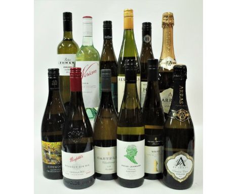 Australian White Wine12 bottles  Sidewood Chardonnay 2018; Penfolds Reserve Bin 19A Chardonnay 2019; Castelli Pemberton Chard