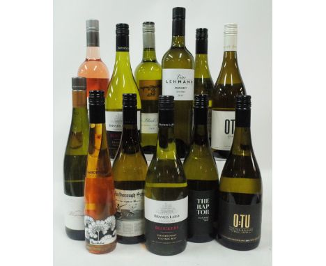 Australian and New Zealand White Wine12 bottles  Whispering Hill Riesling 2020; Capel Vale Malbec Rosé 2020; Brand's Laira Ch