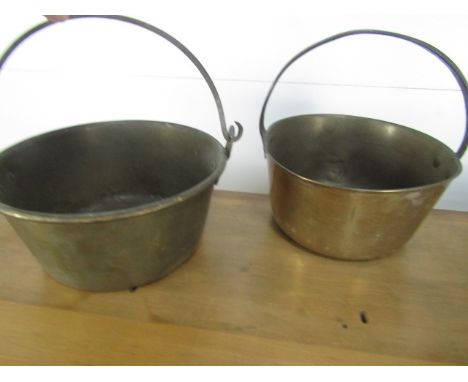 Pair of vintage brass jam pots 