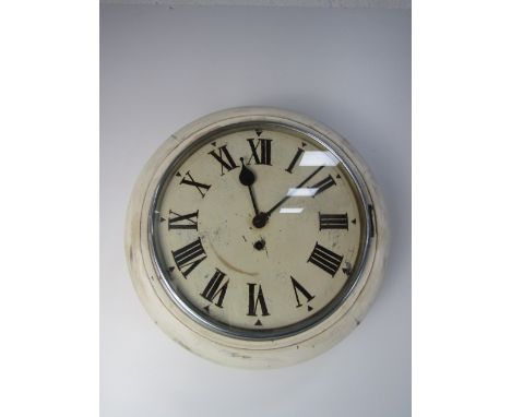 Vintage wind up school wall clock. 40cms diameter. 