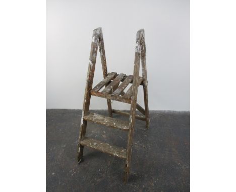 Vintage wooden step ladders. H92 x W32cms. 