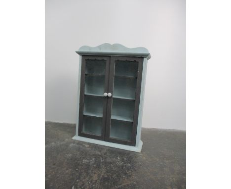 Vintage painted pine cupboard. H55 x L49 x W13cms. 