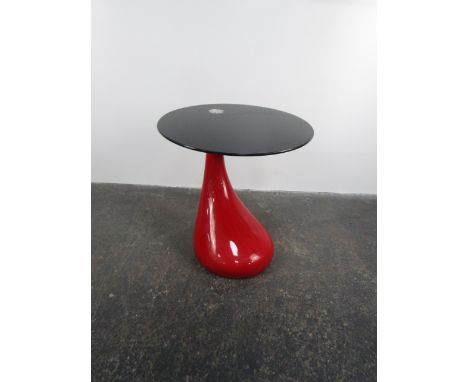 Modern glass table top side table. H53 x W50cms. 