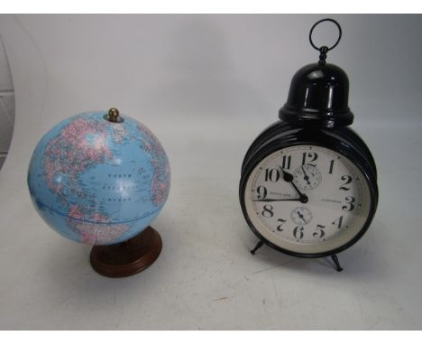 Modern clock and globe 