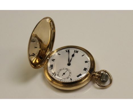 A Rolex Extra Prima 9 carat gold cased pocket watch, the white enamel dial set with Roman numerals and subsidiary seconds dia