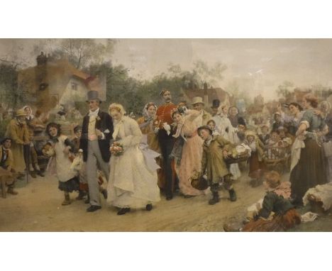 AFTER LUKE FIELDES "A village wedding", coupilgraveure, together with AFTER PANAYIOTIS KALORKOTI "Whistler's mother", a limit