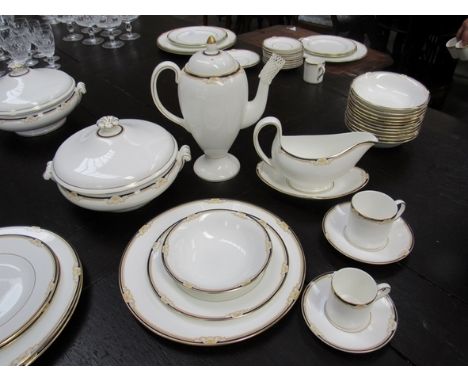 A Wedgwood "Cavendish" dinner service for 12, comprising, 12 dinner plates, 12 side plates, 12 soup bowls, 2 lidded tureens (