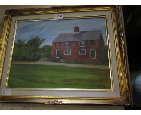 An oil painting of Corner Cottages, Covehithe and a watercolour of Covehithe Church by Derek Cook (2)