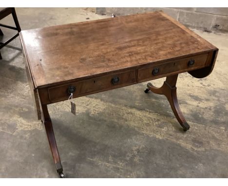 A Regency mahogany sofa table, width 101cm depth 60cm height 72cm