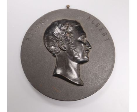 A Victorian Bois Durci portrait plaque of Prince Albert , circa 1860, attributed to Francois Lepage, 4.75ins, ex. Pinto colle