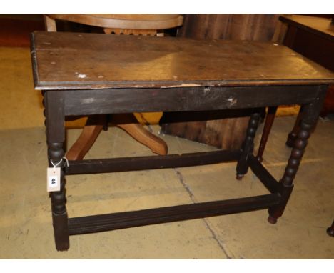 An 18th century and later bobbin leg side table, width 94cm, depth 39cm, height 64cm