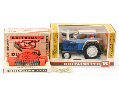 Britains - Ford 6600 Tractor 9524 &amp; Disco Harrow 9534. Excellent to Excellent Plus within Fair Plus to Good Packaging.