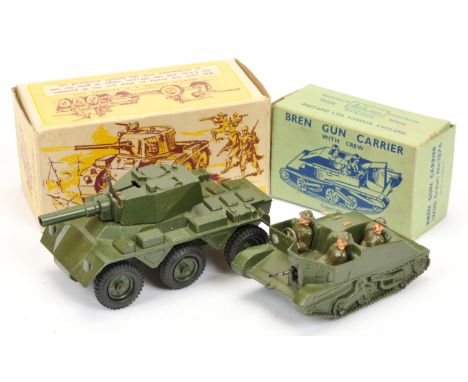 Britains &amp; Crescent Toys - No. 1876 'Bren Gun Carrier (With Crew) &amp; No. 1263 'Saladin Armoured Car'.&nbsp; Conditions