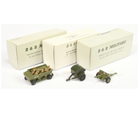 B &amp; B Military&nbsp; (Barnes &amp; Buller) &nbsp;1/60th scale Group of 3&nbsp; (1) Dragon tractor with rubber wheels , (2