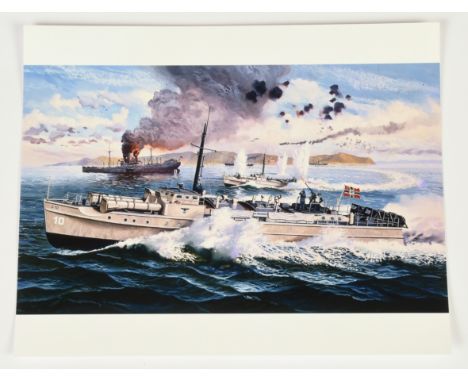 Airfix Original Artwork - German E-Boat (Schnellboot).&nbsp; Dimensions: 254mm x 203mm.&nbsp; Comprising: Cibachrome print (C