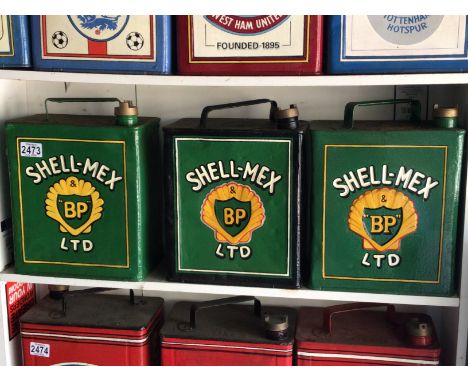 Three Vintage hand painted Petroleum Cans Shell Mex BP Ltd  (3)