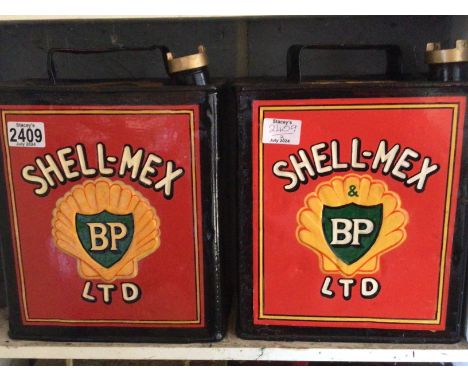 Two hand painted Vintage Shell Mex Ltd petroleum cans. (2)