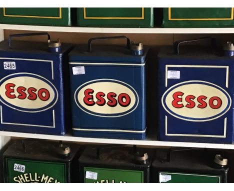 Three Vintage hand painted Petroleum Cans Esso (3)